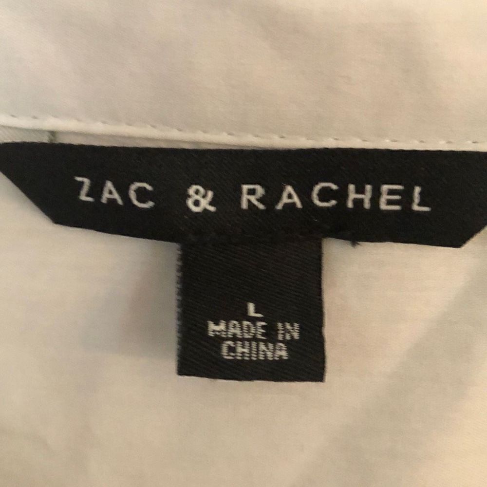 Zac & Rachel White tunic blouse with shell button detail size L - Picture 2 of 7